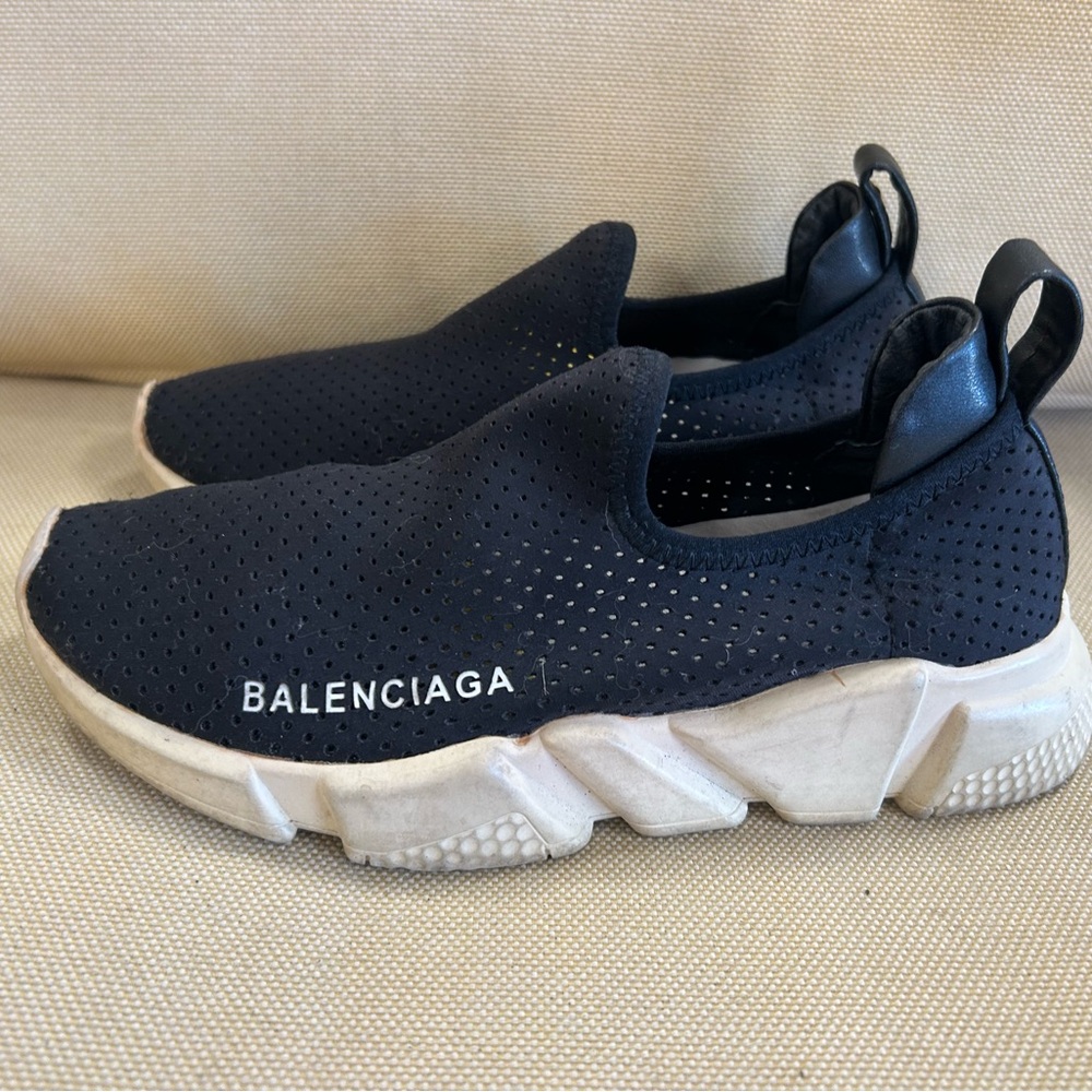 Balenciaga Black Perforated Athletic Shoes
